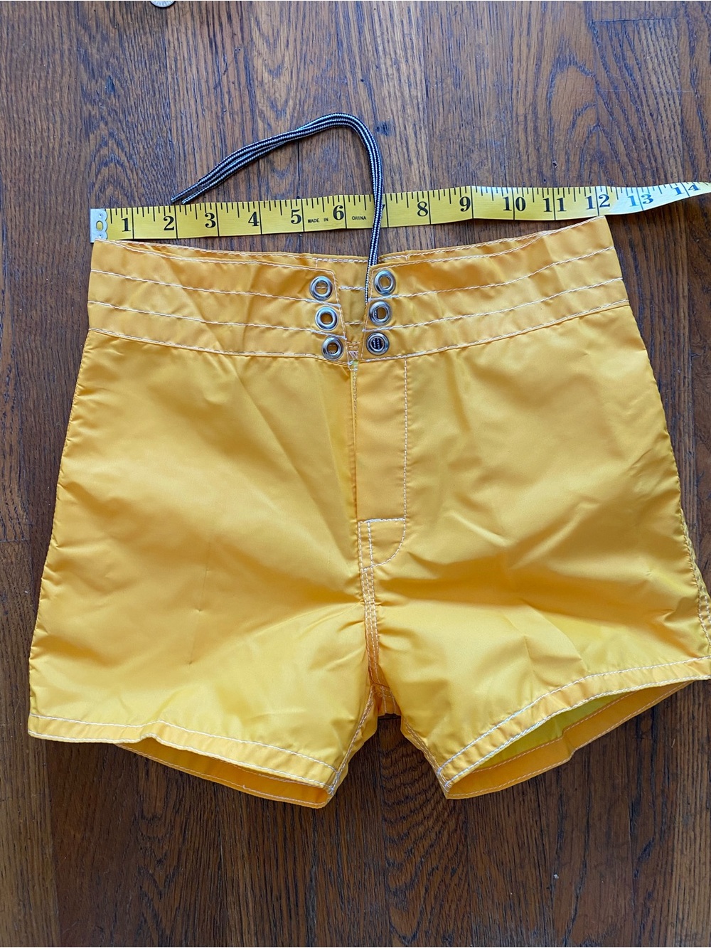 Birdies Yellow Kids Swim Trunks with Triple Grommet Front